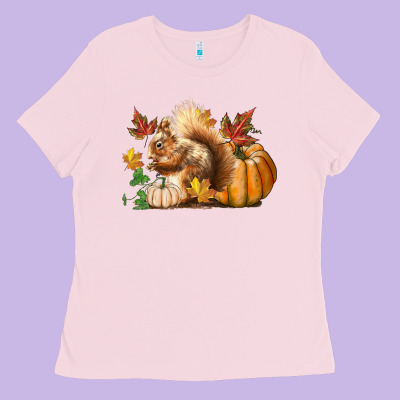 Fall Squirrel Ladies Tee Designed By Lillyallendesigns