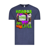 Vintage Denim Horror movies and chill Vintage Tee - NancyCooperArtShop