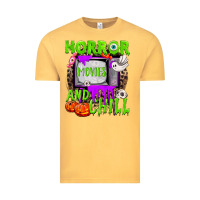 Vintage Mustard Horror movies and chill Vintage Tee - NancyCooperArtShop