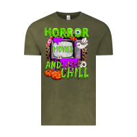 Vintage Olive Horror movies and chill Vintage Tee - NancyCooperArtShop