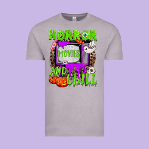 Horror Movies And Chill Vintage Tee Designed By Nancycooperartshop