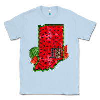 Dusty Blue indiana watermelon Classic Tee - RacoonDesign