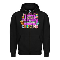 Black Just A Girl Who Loves Crafting Zipper Hoodie - CowhideDigitalArt