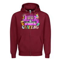 Burgundy Just A Girl Who Loves Crafting Zipper Hoodie - CowhideDigitalArt