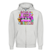 Dove Grey Just A Girl Who Loves Crafting Zipper Hoodie - CowhideDigitalArt