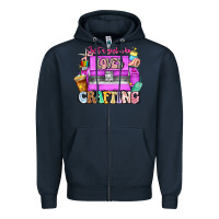 Navy Just A Girl Who Loves Crafting Zipper Hoodie - CowhideDigitalArt