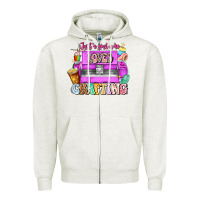 Oatmeal Heather Just A Girl Who Loves Crafting Zipper Hoodie - CowhideDigitalArt