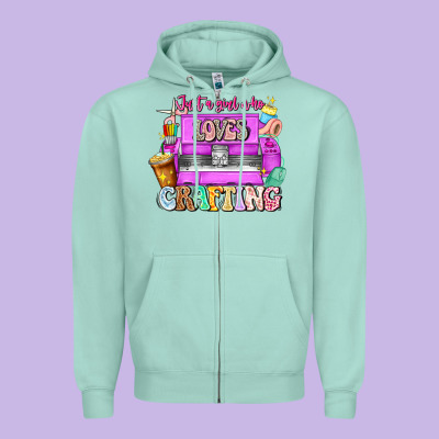 Just A Girl Who Loves Crafting Zipper Hoodie Designed By Cowhidedigitalart