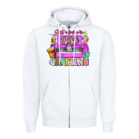 White Just A Girl Who Loves Crafting Zipper Hoodie - CowhideDigitalArt