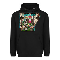 Black arkansas map Heavyweight Hoodie - RacoonDesign