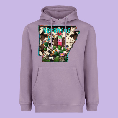 Arkansas Map Heavyweight Hoodie Designed By Racoondesign