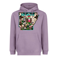 Lavender arkansas map Heavyweight Hoodie - RacoonDesign