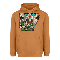 Meerkat arkansas map Heavyweight Hoodie - RacoonDesign