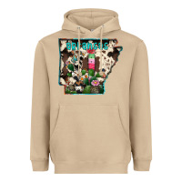 Mushroom arkansas map Heavyweight Hoodie - RacoonDesign