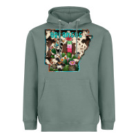 Sage arkansas map Heavyweight Hoodie - RacoonDesign