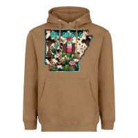Toasted Coconut arkansas map Heavyweight Hoodie - RacoonDesign