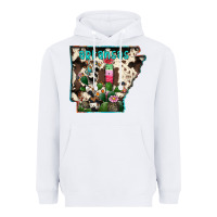 White arkansas map Heavyweight Hoodie - RacoonDesign
