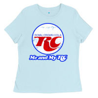 Baby Blue rc cola shirt and sticker Ladies Tee - lanVoArt