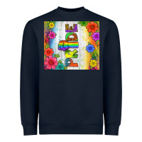 Navy LGBTQ+ Pride With Flower Tumbler Heavyweight Sweatshirt - BundleAndBundleShop