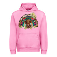 Fuchsia Pink scottish calf rainbow Urban Hoodie - BarkalooDesign