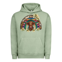 Pigment Oil Green scottish calf rainbow Urban Hoodie - BarkalooDesign