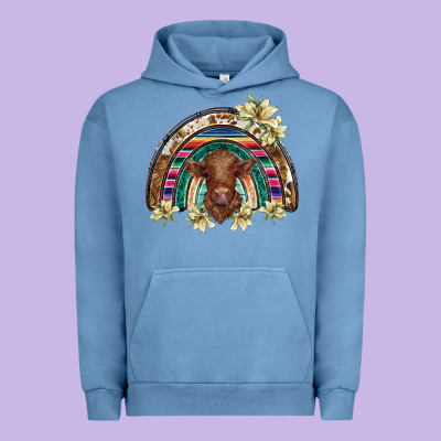 Scottish Calf Rainbow Urban Hoodie Designed By Barkaloodesign