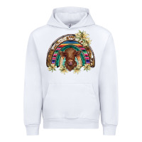 White scottish calf rainbow Urban Hoodie - BarkalooDesign