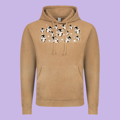 Cute Penguin Vintage Hoodie Designed By Tumblerdesignbyshophia
