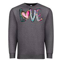 Charcoal Heather Valentine Love Premium Sweatshirt - CowhideDigitalArt