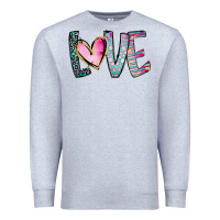 Heather Grey Valentine Love Premium Sweatshirt - CowhideDigitalArt