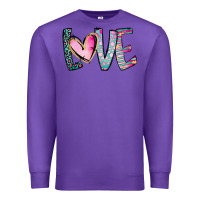 Purple Valentine Love Premium Sweatshirt - CowhideDigitalArt