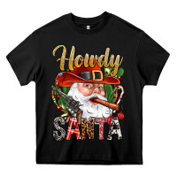Black Howdy Santa Heavy Core Tee - BundleAndBundleShop