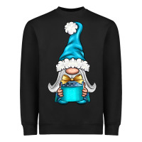 Black winter gnome with gift Heavyweight Sweatshirt - BundleAndBundleShop