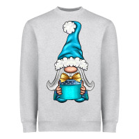 Heather Grey winter gnome with gift Heavyweight Sweatshirt - BundleAndBundleShop