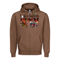 Chestnut Santa's Favorite Firefighter Zipper Hoodie - LillyAllenDesigns