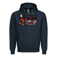Navy Santa's Favorite Firefighter Zipper Hoodie - LillyAllenDesigns