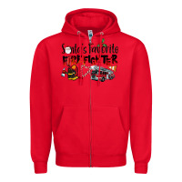Red Santa's Favorite Firefighter Zipper Hoodie - LillyAllenDesigns