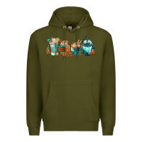 Army Green Winter Coffee Cups Premium Hoodie - FaDigitalArtStudio
