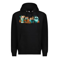 Black Winter Coffee Cups Premium Hoodie - FaDigitalArtStudio