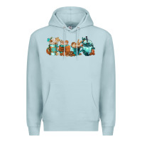 Blue Mist Winter Coffee Cups Premium Hoodie - FaDigitalArtStudio