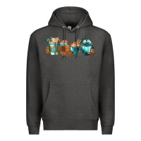 Charcoal Heather Winter Coffee Cups Premium Hoodie - FaDigitalArtStudio