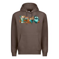 Coffee Winter Coffee Cups Premium Hoodie - FaDigitalArtStudio