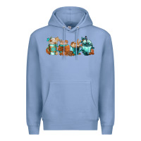 Colony Blue Winter Coffee Cups Premium Hoodie - FaDigitalArtStudio