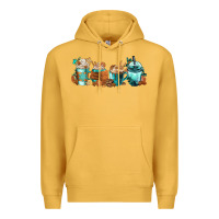 Mustard Winter Coffee Cups Premium Hoodie - FaDigitalArtStudio