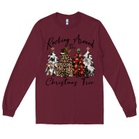 Burgundy rocking around the christmas tree Long Sleeve Tee - CowGirlArtShop
