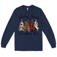 Navy rocking around the christmas tree Long Sleeve Tee - CowGirlArtShop
