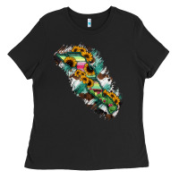 Black Baja California Sur State Of Mexico Map Ladies Tee - RanaPortraitStore
