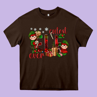 Cutest Elf Ever Christmas Heavy Core Tee Designed By Bundleandbundleshop