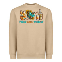 Mushroom Peace Love Whiskey Heavyweight Sweatshirt - BundleAndBundleShop