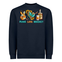 Navy Peace Love Whiskey Heavyweight Sweatshirt - BundleAndBundleShop